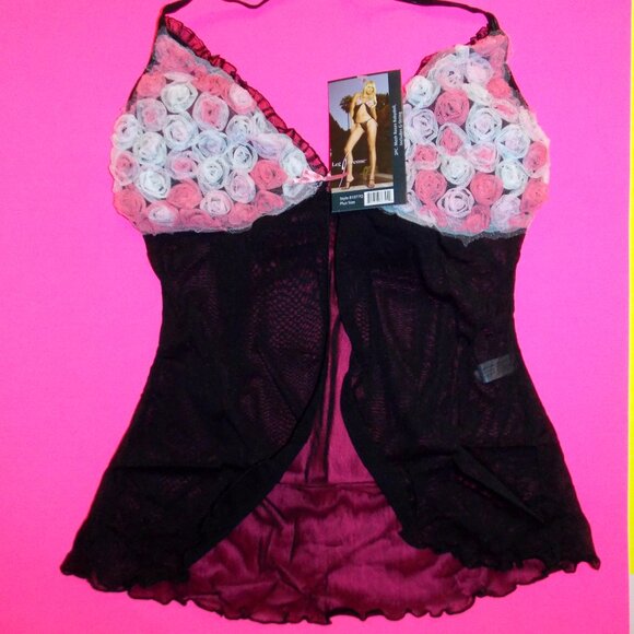 Leg Avenue 2 Pc. Mesh babydoll and G-string panties, Plus Size - Picture 3 of 3